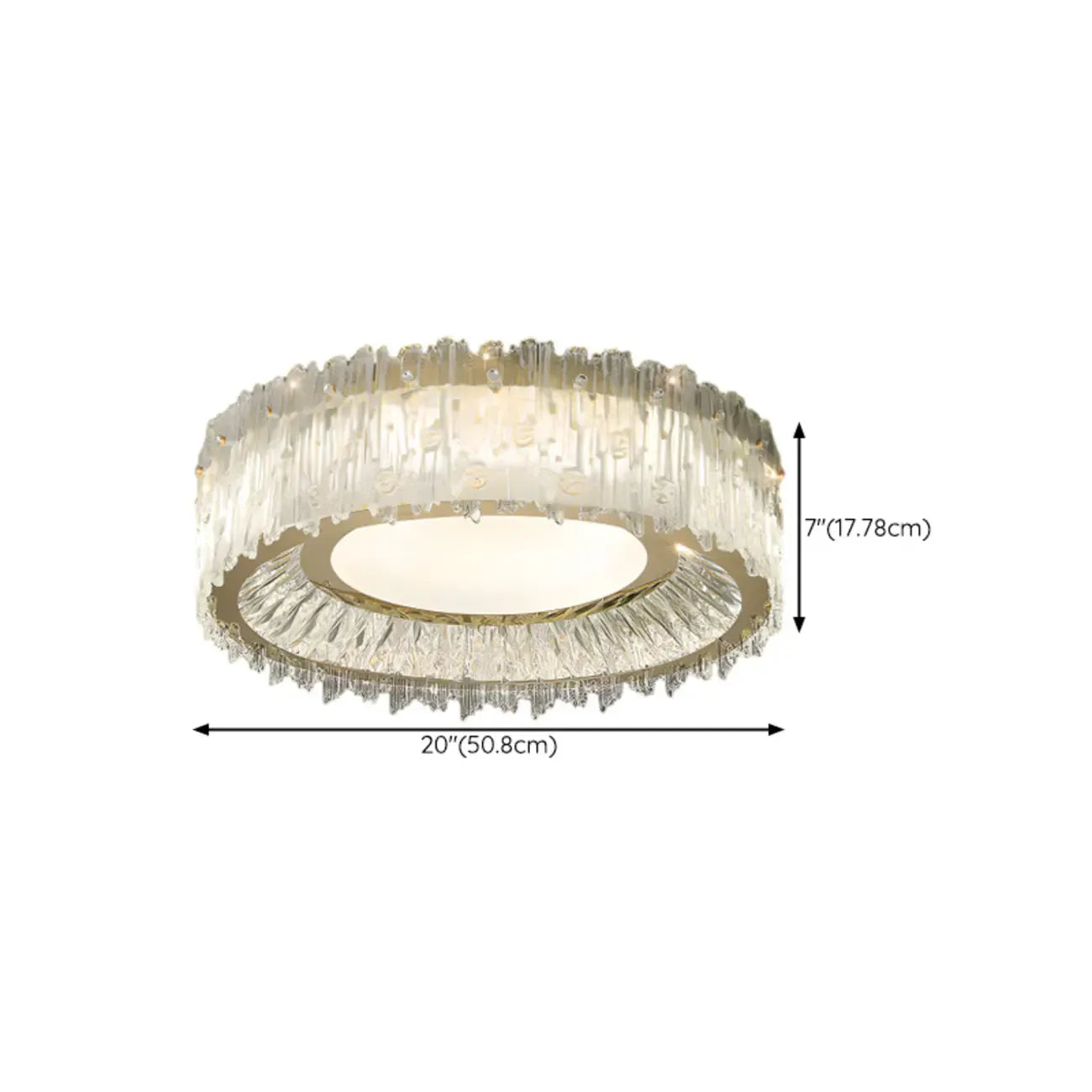 Plafonnier cylindrique moderne en cristal pour salon