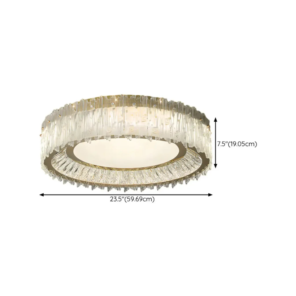 Plafonnier cylindrique moderne en cristal pour salon