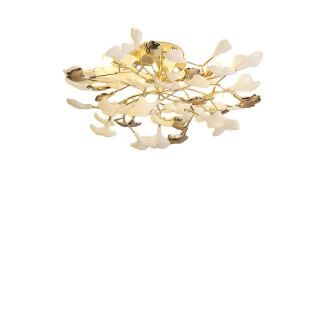 Plafonnier de luxe en forme de feuille de ginkgo pour la décoration du salon