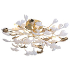 Plafonnier de luxe en forme de feuille de ginkgo pour la décoration du salon