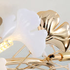 Plafonnier de luxe en forme de feuille de ginkgo pour la décoration du salon