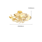 Plafonnier de luxe en forme de feuille de ginkgo pour la décoration du salon