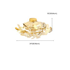 Plafonnier de luxe en forme de feuille de ginkgo pour la décoration du salon
