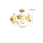 Plafonnier de luxe en forme de feuille de ginkgo pour la décoration du salon