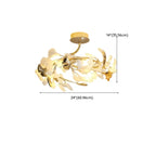 Plafonnier de luxe en forme de feuille de ginkgo pour la décoration du salon