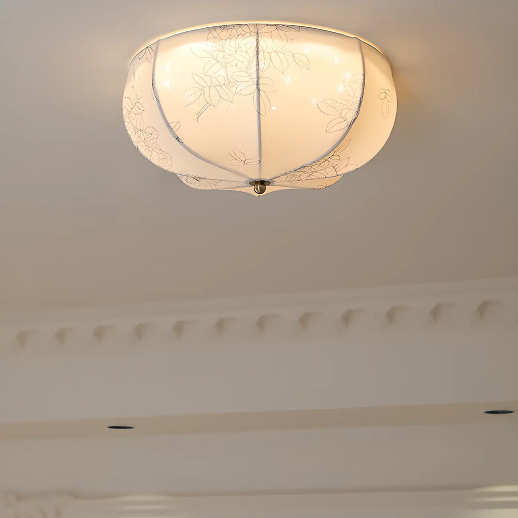 Plafonnier élégant en tissu en forme de tambour pour intérieur de maison