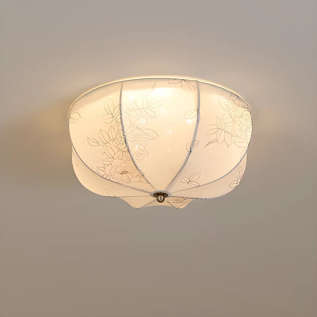 Plafonnier élégant en tissu en forme de tambour pour intérieur de maison