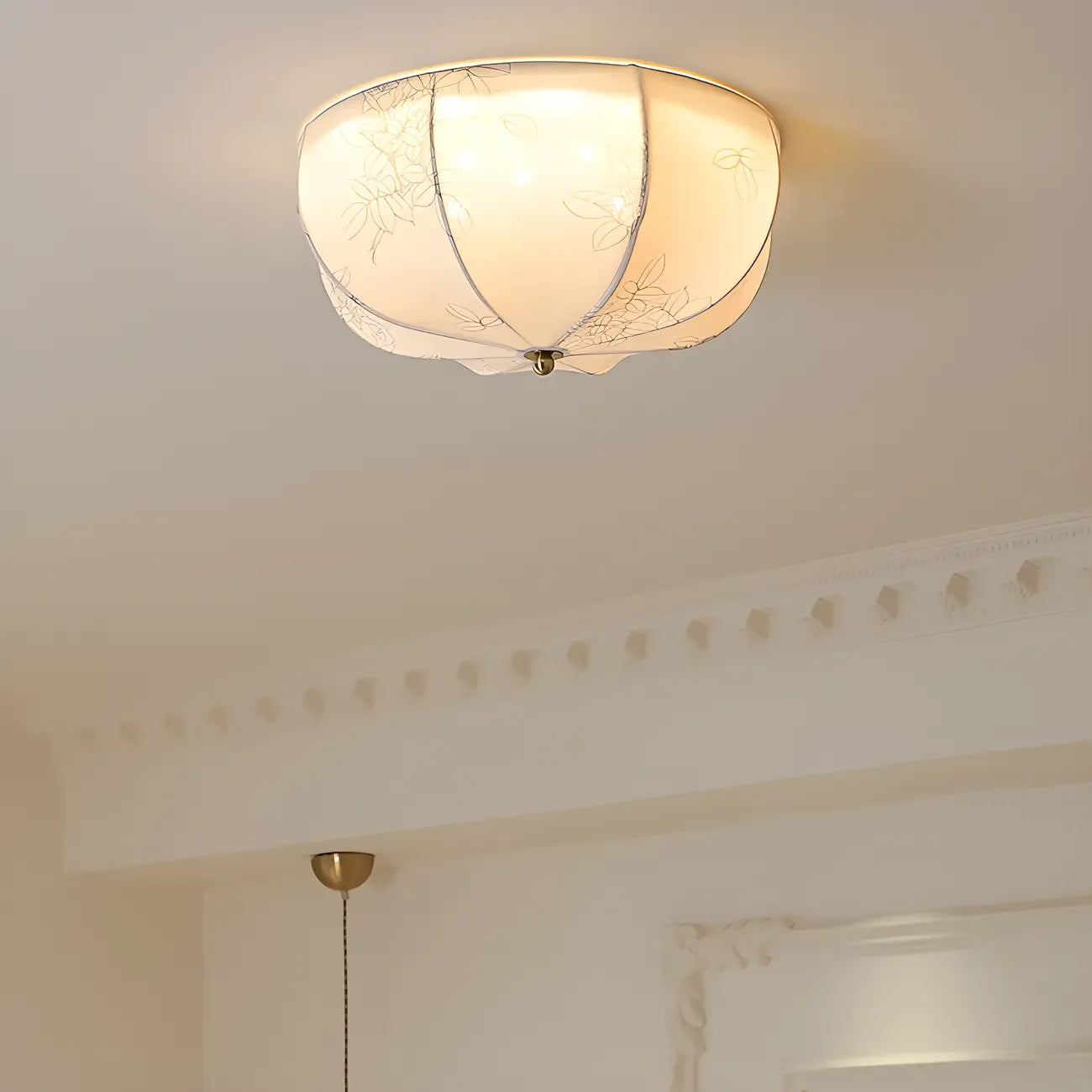 Plafonnier élégant en tissu en forme de tambour pour intérieur de maison