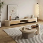 Meuble TV minimaliste en bois blanc avec rangement pour salon