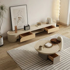 Meuble TV minimaliste en bois blanc avec rangement pour salon