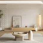 Meuble TV minimaliste en bois blanc avec rangement pour salon
