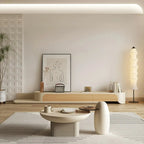 Meuble TV minimaliste en bois blanc avec rangement pour salon