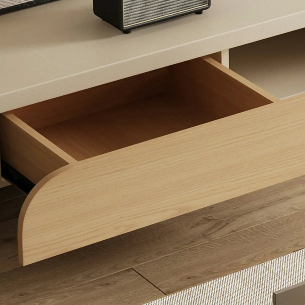 Meuble TV minimaliste en bois blanc avec rangement pour salon