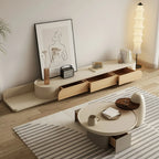 Meuble TV minimaliste en bois blanc avec rangement pour salon