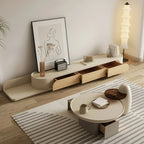 Meuble TV minimaliste en bois blanc avec rangement pour salon