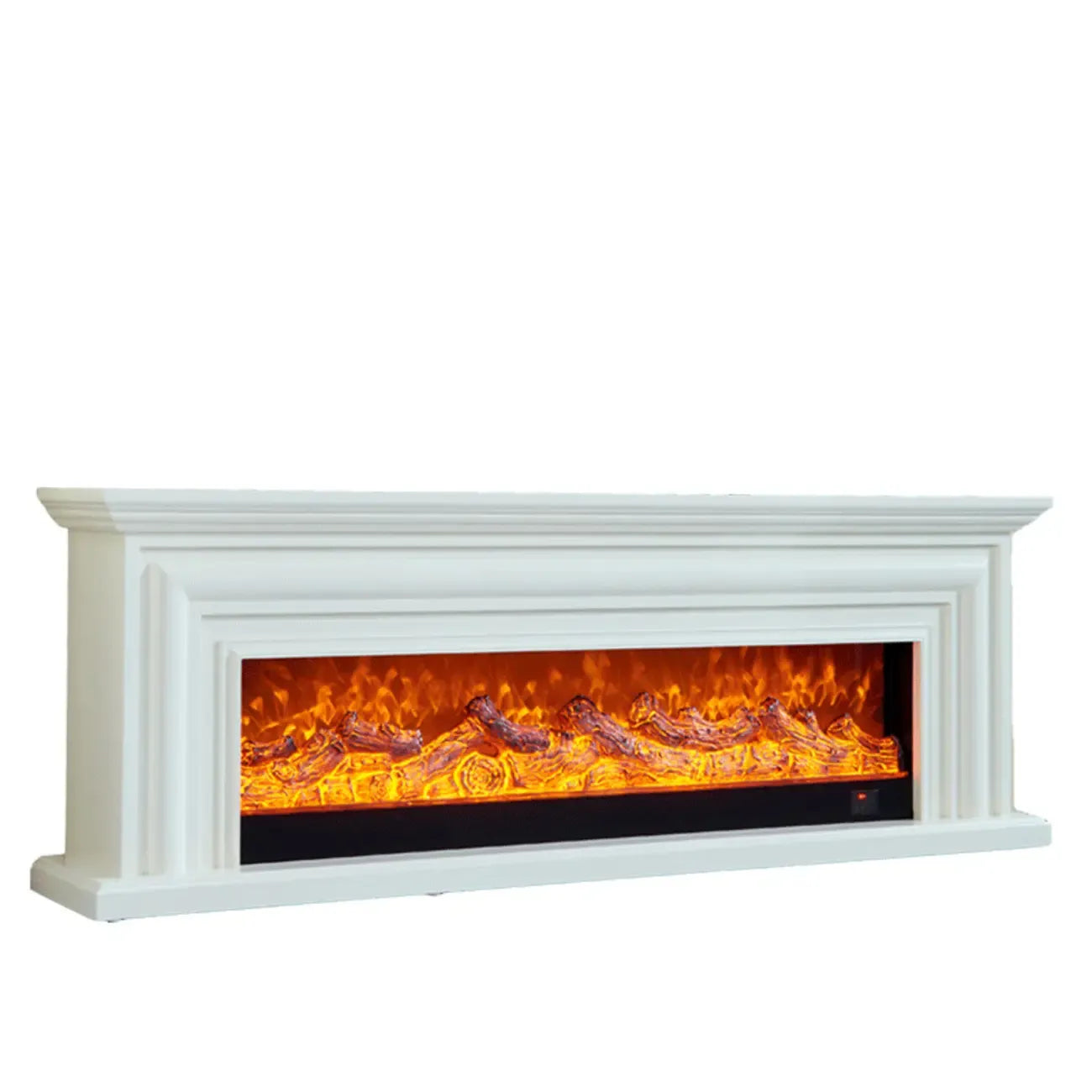 Supporto TV per caminetto elettrico in legno marrone rettangolare da 71" con luce