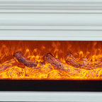 Supporto TV per caminetto elettrico in legno marrone rettangolare da 71" con luce