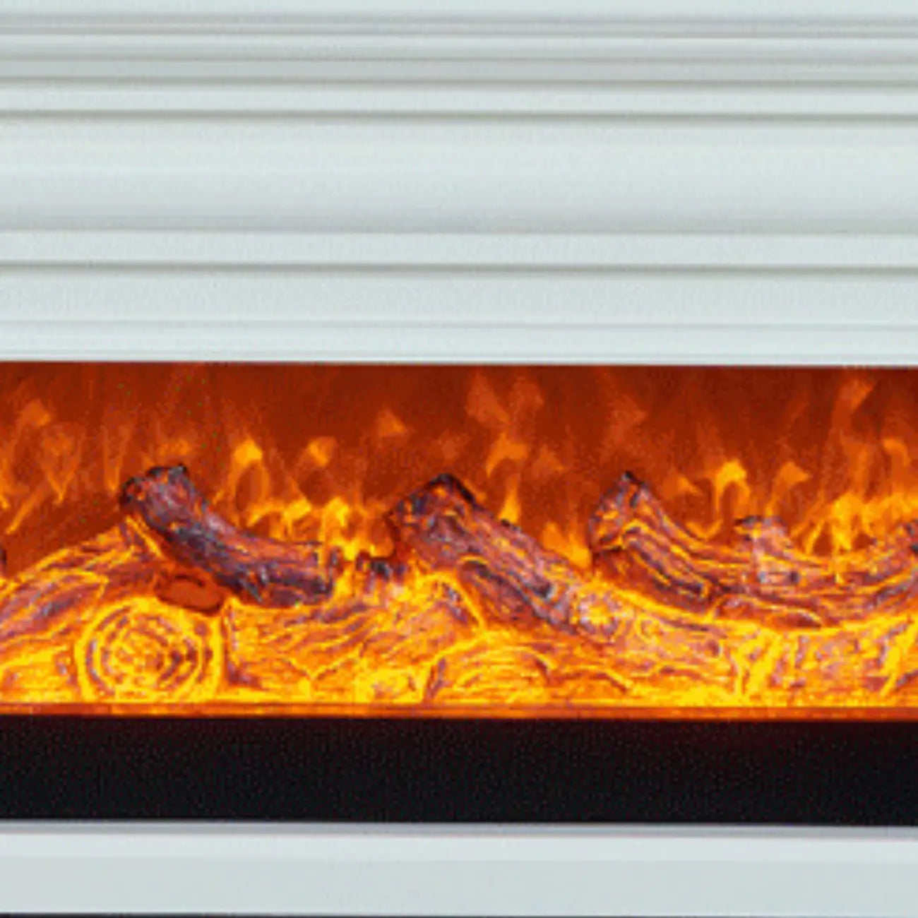 Supporto TV per caminetto elettrico in legno marrone rettangolare da 71" con luce
