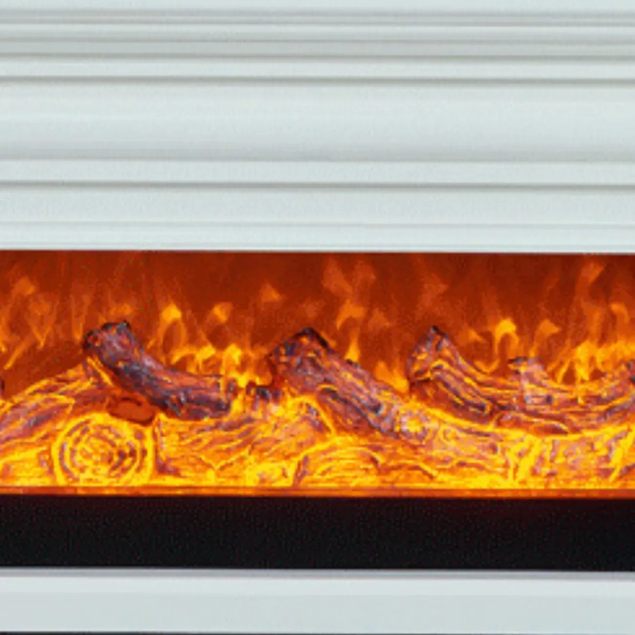 Supporto TV per caminetto elettrico in legno marrone rettangolare da 71" con luce