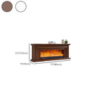Supporto TV per caminetto elettrico in legno marrone rettangolare da 71" con luce