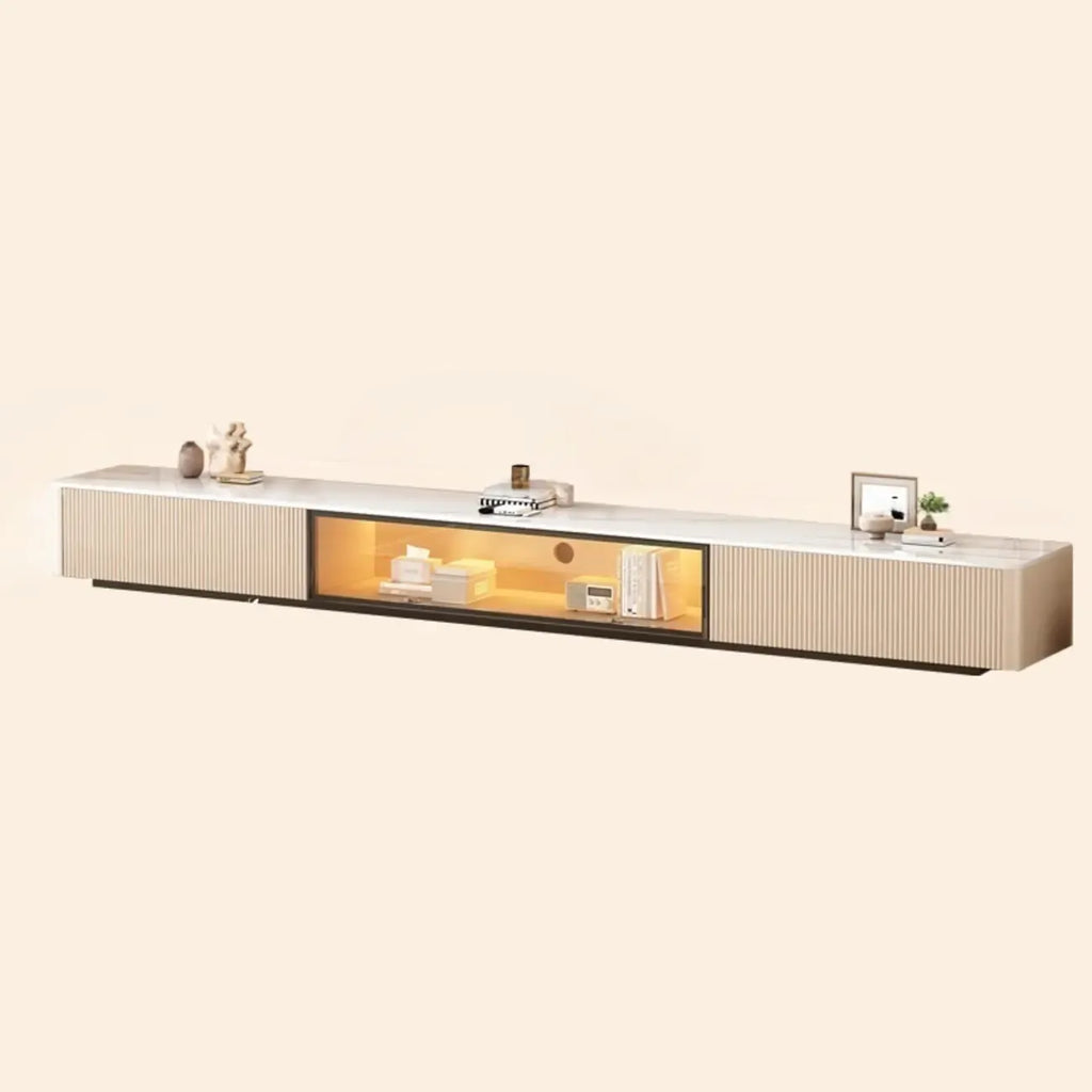 Mobile porta TV Long Stone 63 Champagne con gestione dei cavi