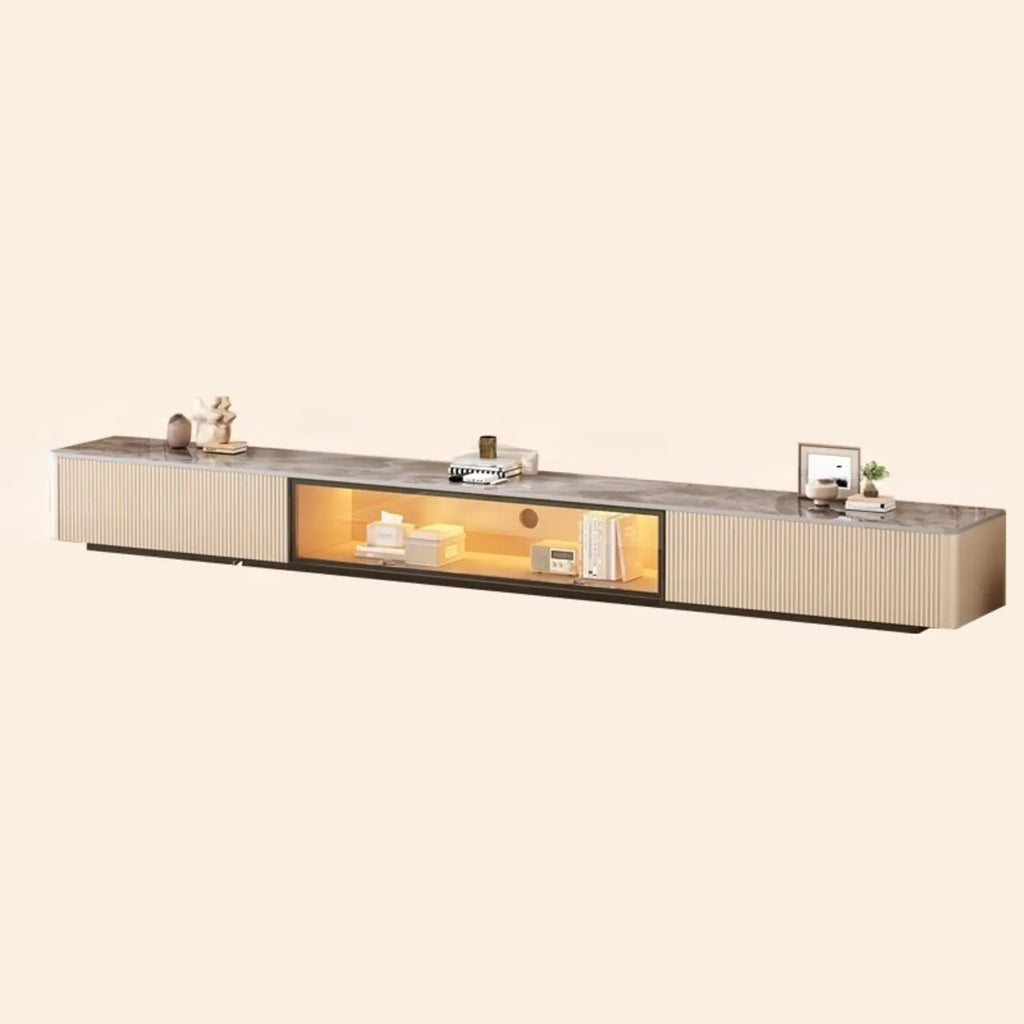 Mobile porta TV Long Stone 63 Champagne con gestione dei cavi