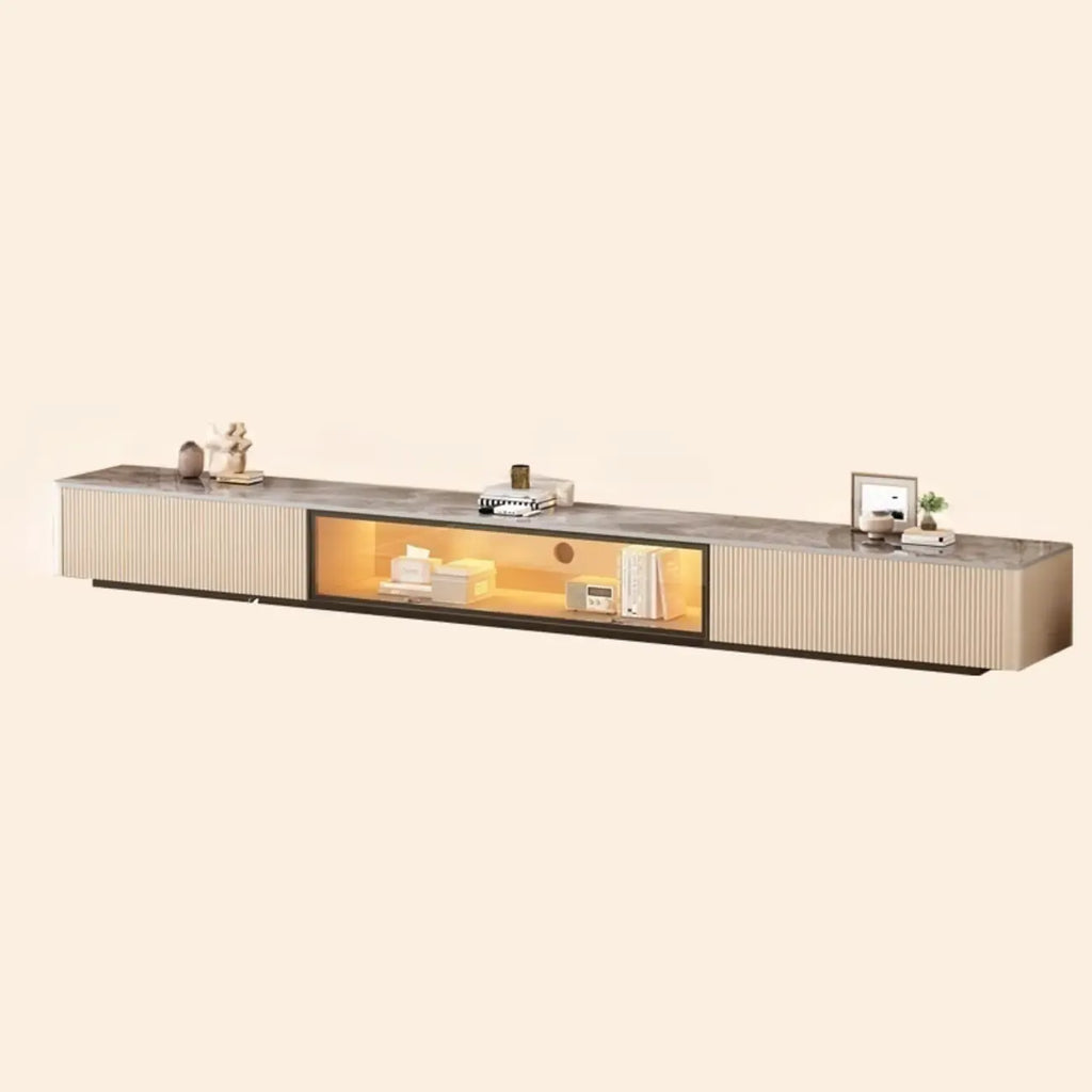 Mobile porta TV Long Stone 63 Champagne con gestione dei cavi