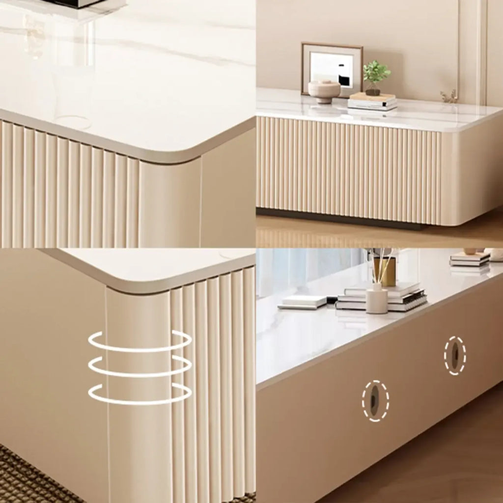 Mobile porta TV Long Stone 63 Champagne con gestione dei cavi