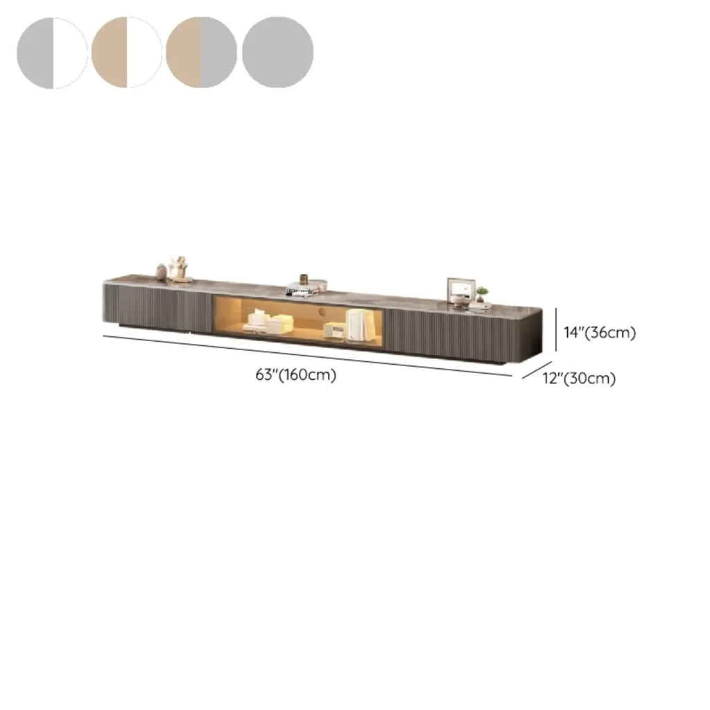 Mobile porta TV Long Stone 63 Champagne con gestione dei cavi