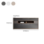Meuble TV rectangulaire en bois gris avec rangement intégré pour chambre à coucher