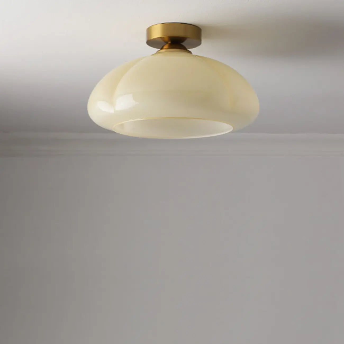 Plafoniera semi-incasso a LED a cupola in vetro per soggiorno