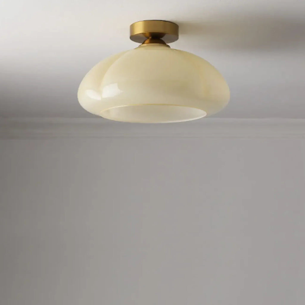 Plafoniera semi-incasso a LED a cupola in vetro per soggiorno