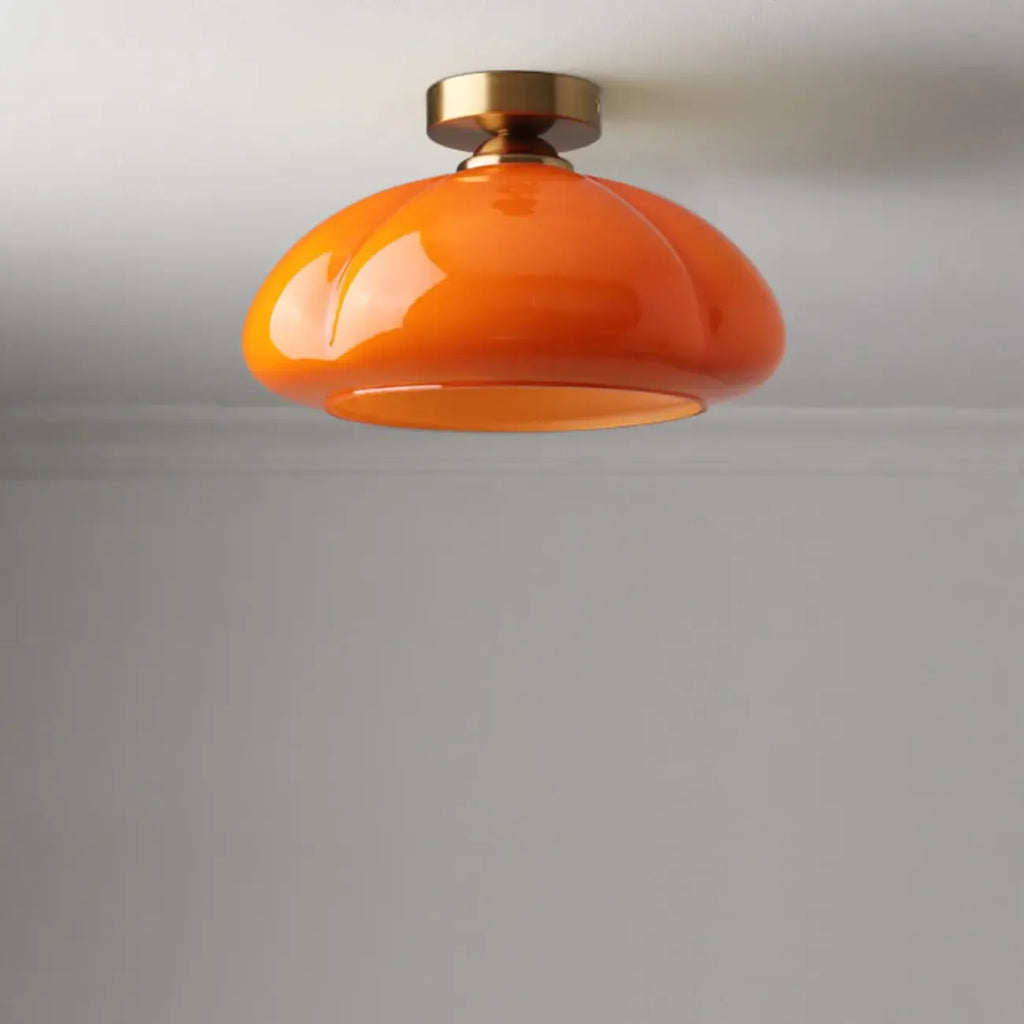 Plafoniera semi-incasso a LED a cupola in vetro per soggiorno