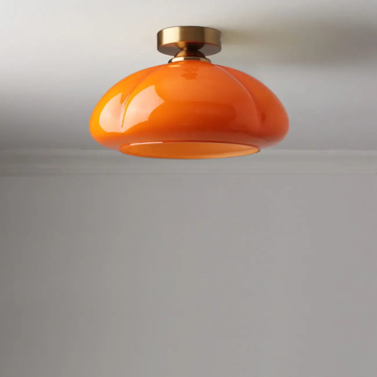 Plafoniera semi-incasso a LED a cupola in vetro per soggiorno