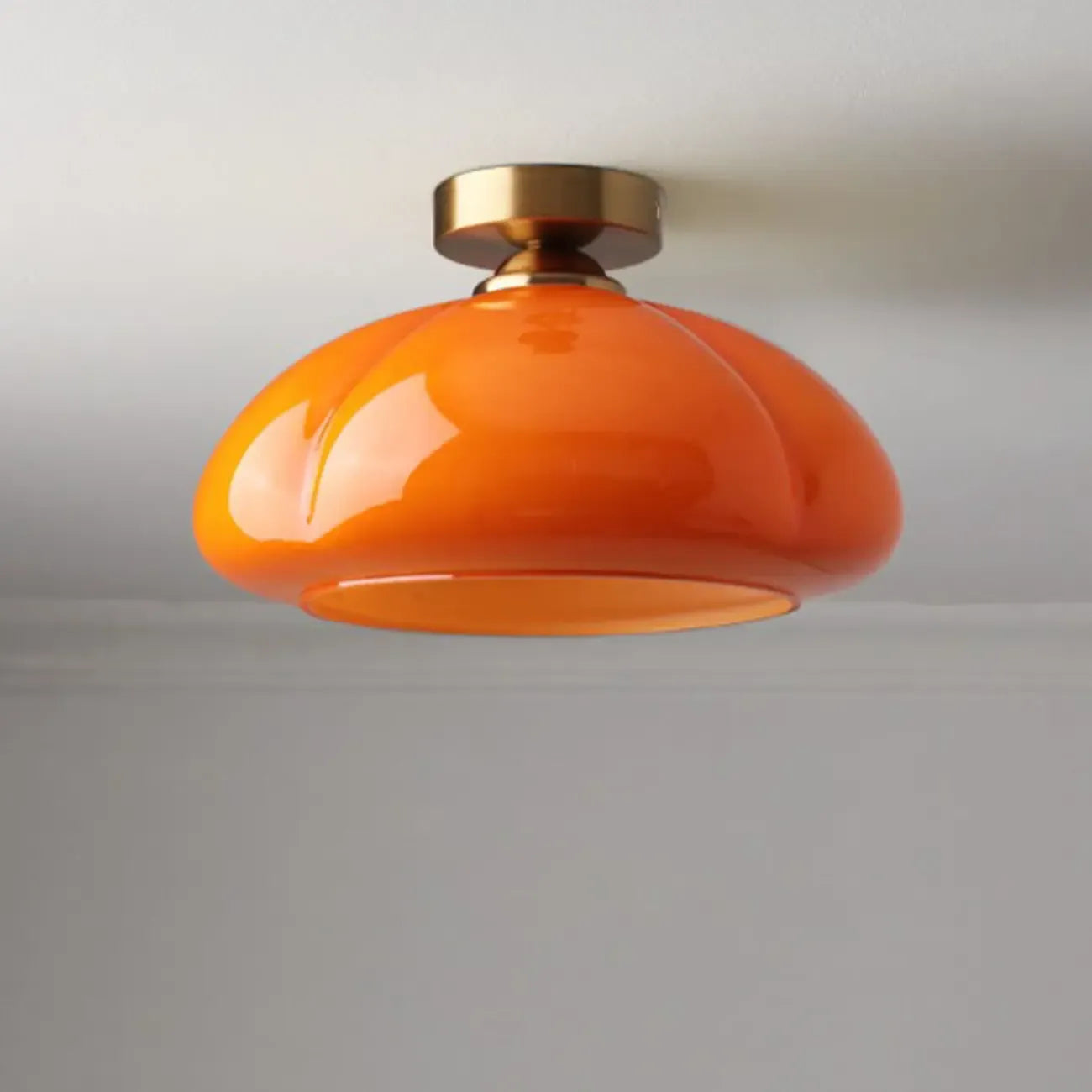 Plafoniera semi-incasso a LED a cupola in vetro per soggiorno