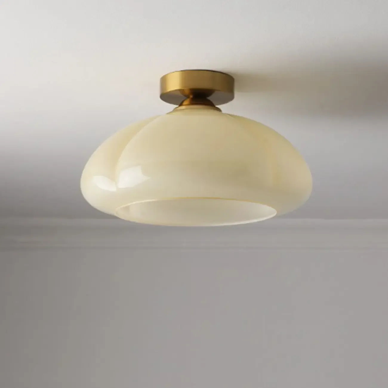 Plafoniera semi-incasso a LED a cupola in vetro per soggiorno