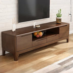 Meuble TV en bois naturel résistant avec gestion des câbles