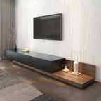Étagère latérale en bois noir pour salon, meuble TV rectangulaire