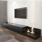 Étagère latérale en bois noir pour salon, meuble TV rectangulaire