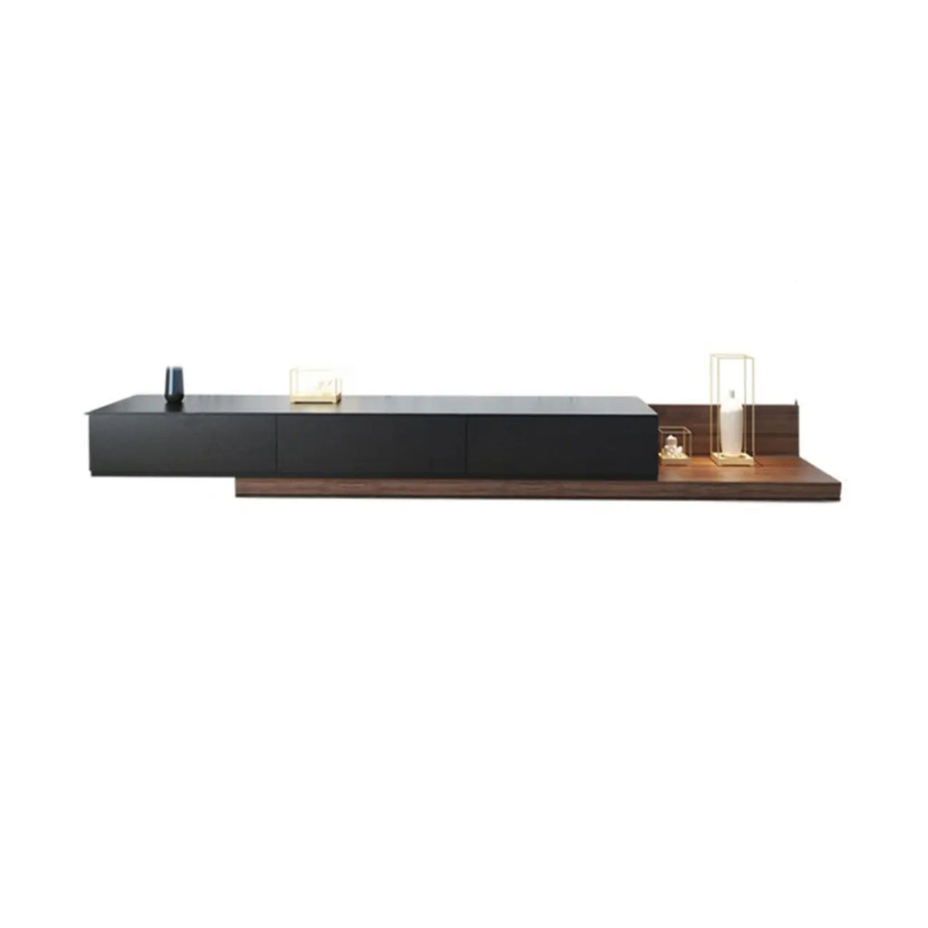 Étagère latérale en bois noir pour salon, meuble TV rectangulaire