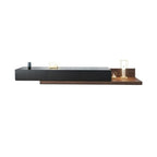 Étagère latérale en bois noir pour salon, meuble TV rectangulaire