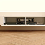 Meuble TV suspendu minimaliste en bois blanc