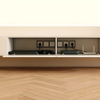 Meuble TV suspendu minimaliste en bois blanc