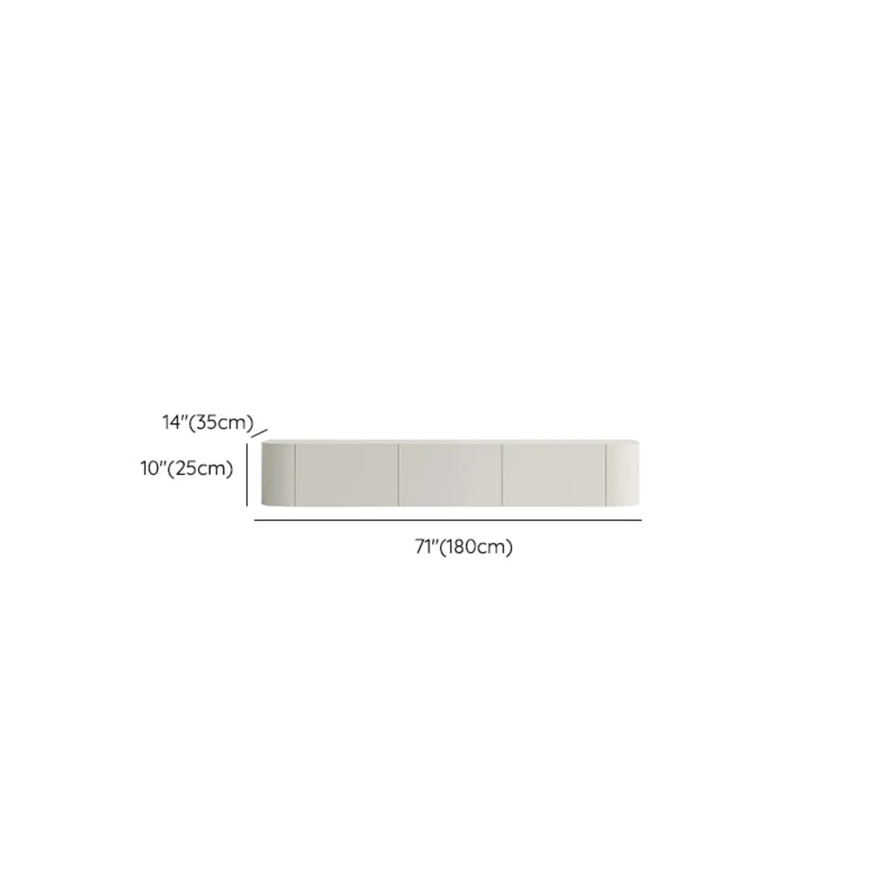 Meuble TV suspendu minimaliste en bois blanc