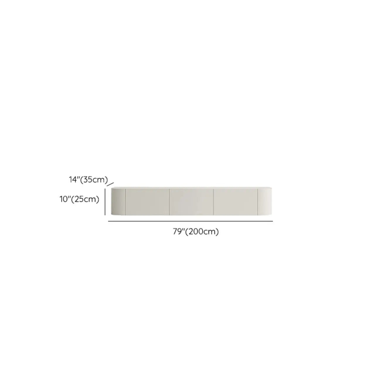 Meuble TV suspendu minimaliste en bois blanc