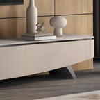 Mobile TV curvo in pietra moderna con cassetti Champagne 87