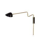 Applique murale à bras articulé en métal noir pour chambre à coucher