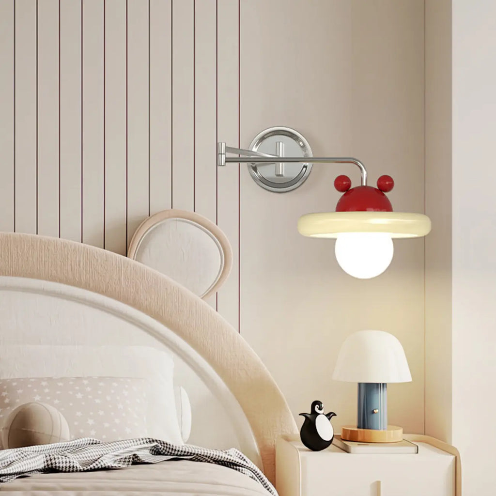 Applique murale moderne à bras articulé chromé réglable pour chevet