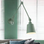 Lampada da parete con braccio orientabile in ferro per comodino/studio