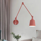 Lampada da parete con braccio orientabile in ferro per comodino/studio